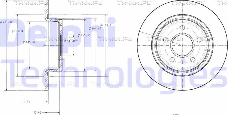 Тормозной диск Delphi. Артикул BG3873