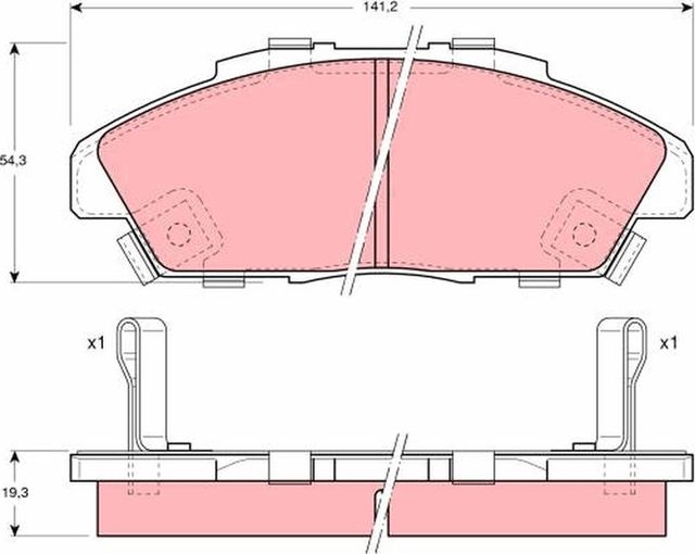 Тормозные колодки TRW передние для Honda Accord IV 1990-1993. Артикул GDB996