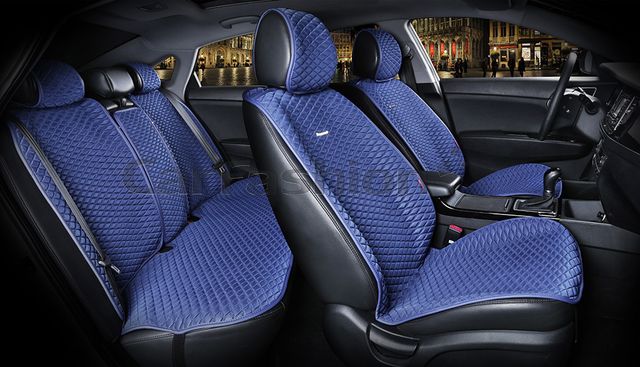 Накидки универсальные CarFashion Palermo Plus для авто, цвет Синий/Синий. Артикул 21895