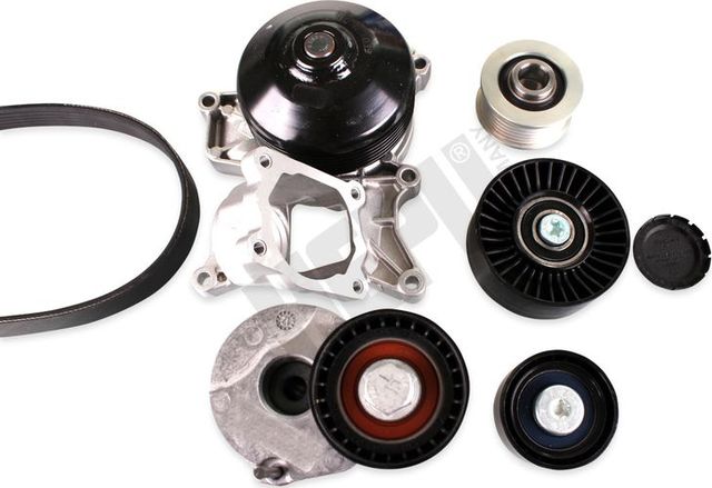 Водяной насос + комплект ручейковых ремней Hepu. Артикул PK04212