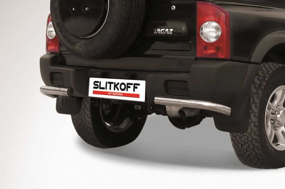 Защита Slitkoff задняя d57 уголки для ТагАЗ Tager 5-дв. 2008-2026. Артикул TAT5d019