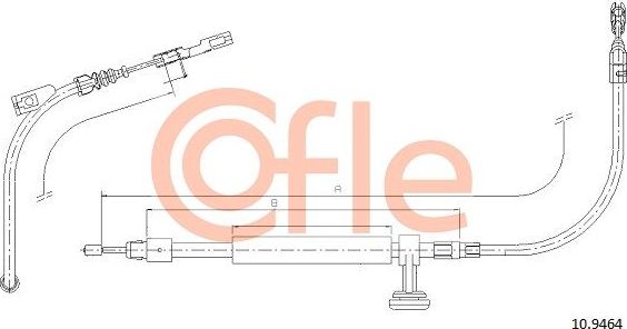 Трос ручника (тросик ручного тормоза) Cofle для Mercedes-Benz CLC-Класс 2008-2011. Артикул 92.10.9464