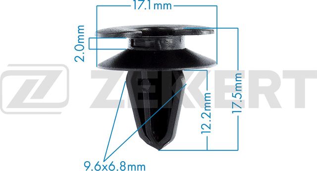 Клипса Zekkert (POM (сополимер ацеталя)). Артикул BE-2193