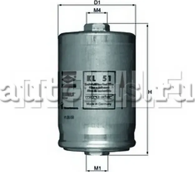 Фильтр топливный AUDI A80(B4) 2.0-2.3 92 (Mahle/Knecht). Артикул KL51