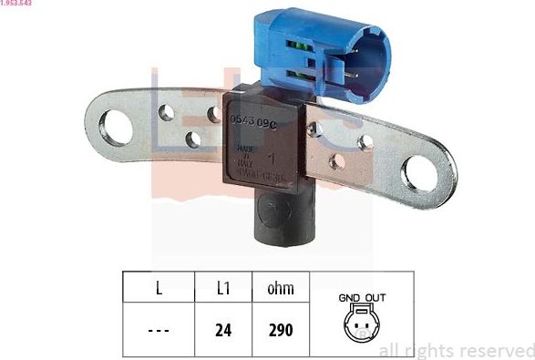 Датчик положения коленвала EPS Made in Italy - OE Equivalent. Артикул 1.953.543