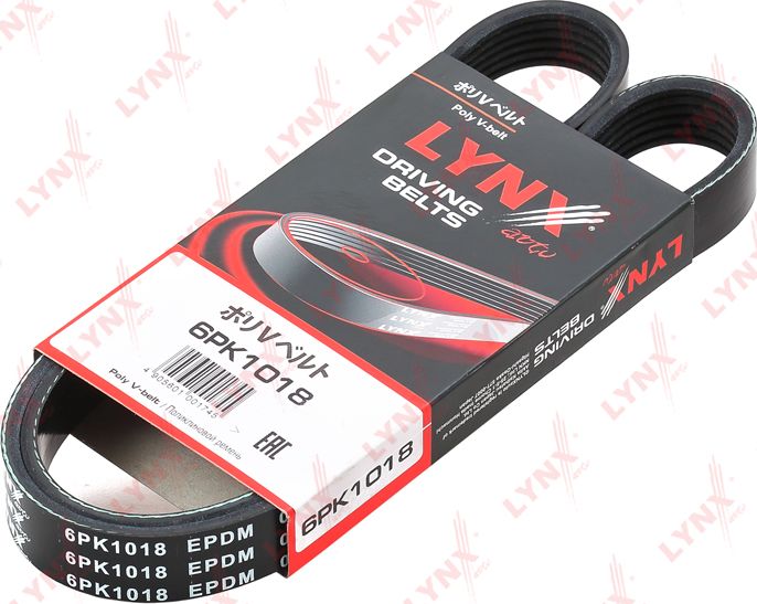 Приводной ремень поликлиновой LYNXauto. Артикул 6PK1018