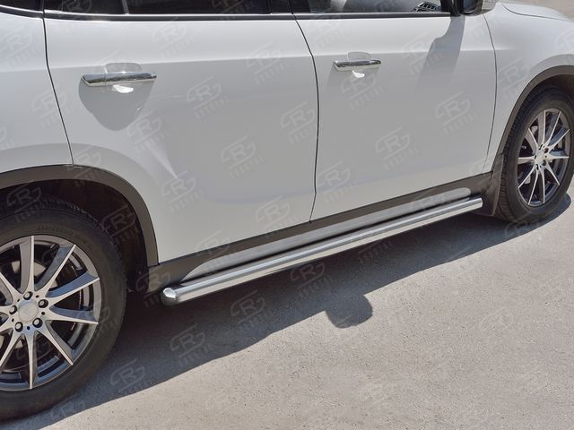 Защита порогов RusStal труба d63 (Вариант 3) для Brilliance V5 2014-2026. Артикул BV5T-0027023