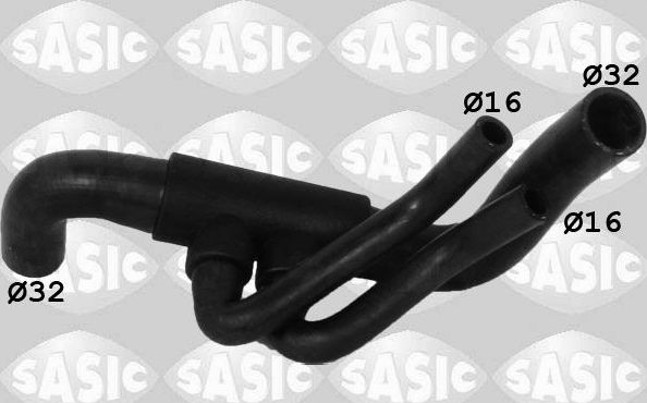 Патрубок радиатора (системы охлаждения) Sasic левый нижний для Peugeot 206 1998-2012. Артикул 3400196
