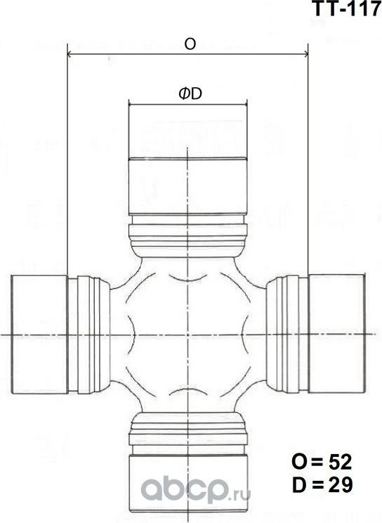 Крестовина карданного вала (Toyo). Артикул TT-117