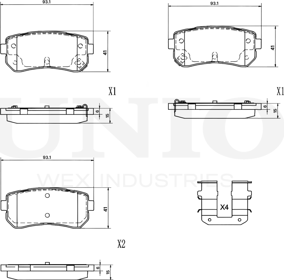 Колодки тормозные диск. задние Kia Rio IV 17-, Hyundai Solaris II 17-, Kia Ceed III 18- (Unio). Артикул BRP-20041