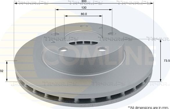 Тормозной диск Comline COATED. Артикул ADC1572V