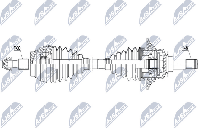Полуось (привод в сборе, приводной вал) NTY. Артикул NPW-ME-068