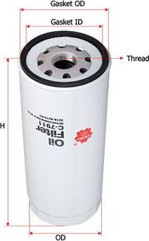 Масляный фильтр Sakura. Артикул C-7911