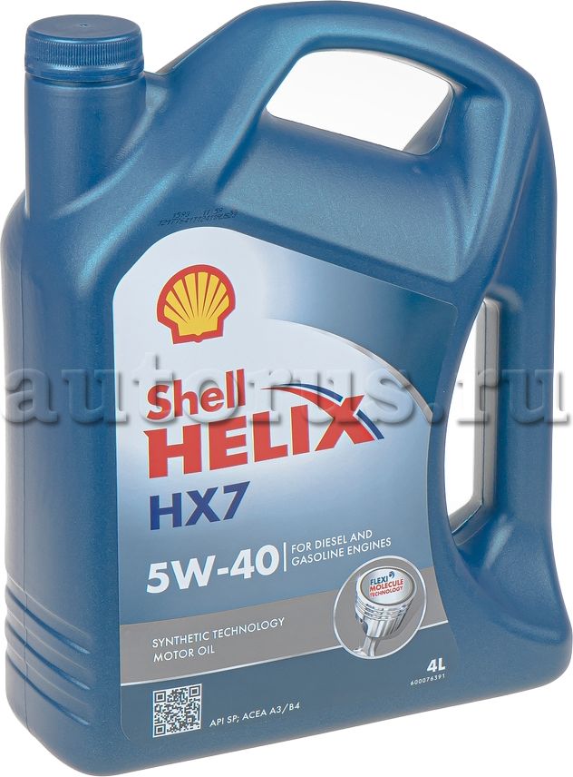 Масло моторное Shell Helix HX7 5W40 4л. Артикул 550070319