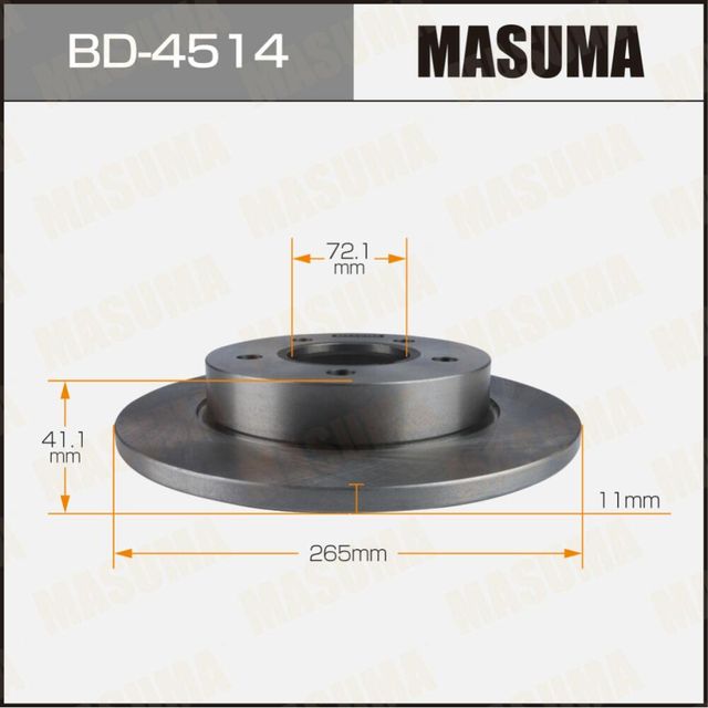 Диск тормозной MASUMA, rear MAZDA AXELA / BK5 Masuma. Артикул BD4514