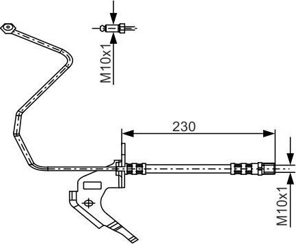 Тормозной шланг Bosch задний правый для Opel Astra H 2004-2013. Артикул 1 987 481 162