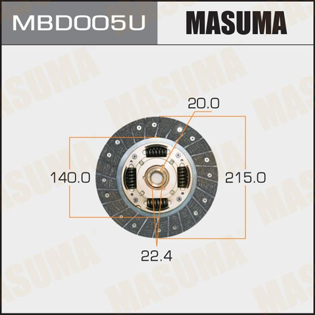 Диск сцепления Masuma. Артикул MBD005U