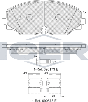 Тормозные колодки Icer. Артикул 182328