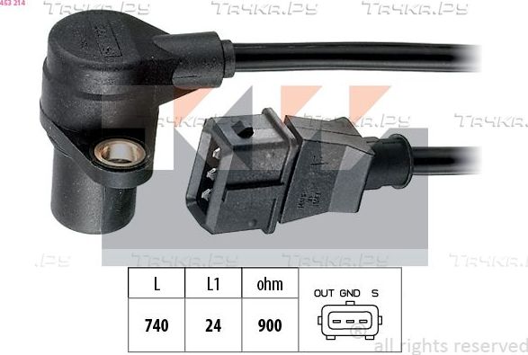 Датчик положения коленвала KW Made in Italy - OE Equivalent для Audi A8 I (D2) 1996-2002. Артикул 453 214