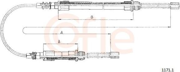 Трос ручника (тросик ручного тормоза) Cofle задний для ВАЗ 2102 1973-1985. Артикул 1171.1
