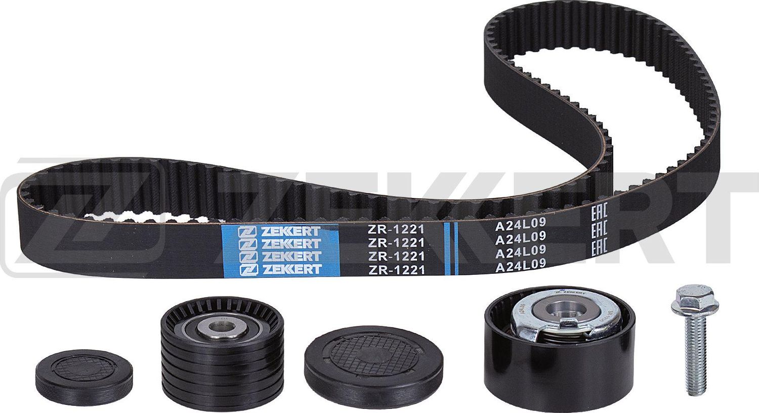 Ремень ГРМ с роликами (комплект) Zekkert (HNBR (Hydrierter Acryl-Nitril-Butadien-Kautschuk)). Артикул ZR-1221