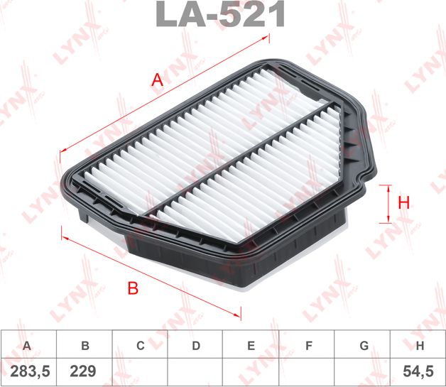 Воздушный фильтр LYNXauto. Артикул LA-521