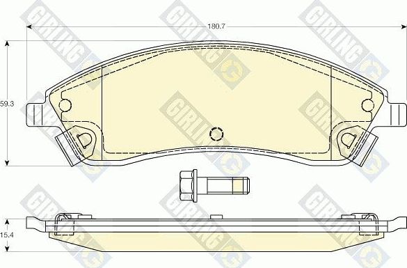 Тормозные колодки Girling передние для Cadillac SRX I 2003-2009. Артикул 6144517