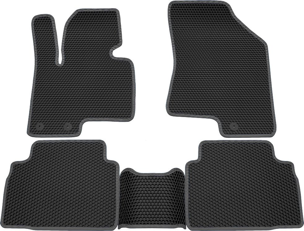 Коврики Rezkon EVA Соты для салона Hyundai ix35 I 2010-2015 Серый кант. Артикул 9120040102