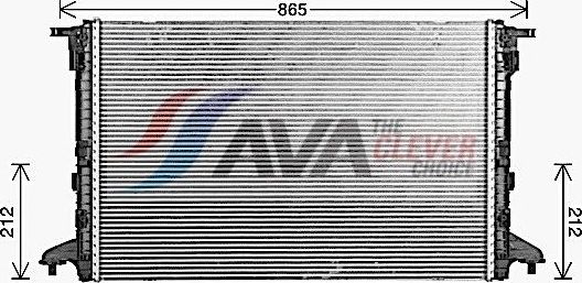 Радиатор охлаждения двигателя AVA для Audi A4 V (B9) 2015-2026. Артикул AI2446