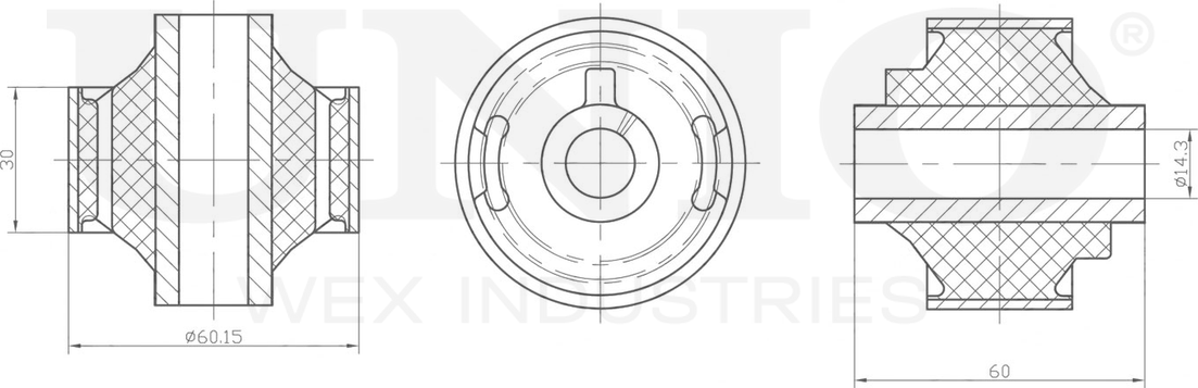 Сайлентблок рычага подвески (Unio). Артикул RMP-20431