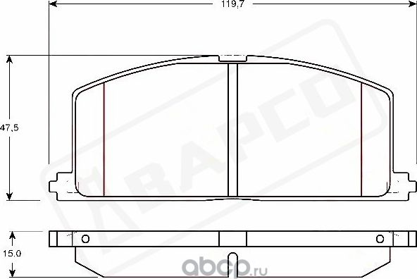 Колодки тормозные дисковые Передние TOYOTA CYNOS Coupe (EL54_) 1.5 95-99STARLE (Bapco) Bapco. Артикул BP0010