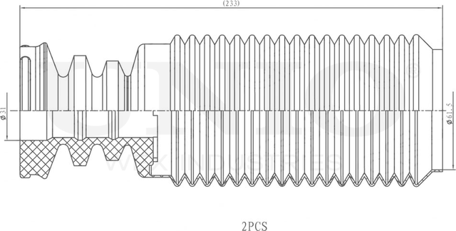 Отбойник и пыльник амортизатора, комплект (Unio). Артикул DUC-50036