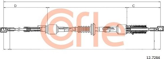 Трос переключения передач КПП Cofle. Артикул 92.12.7284