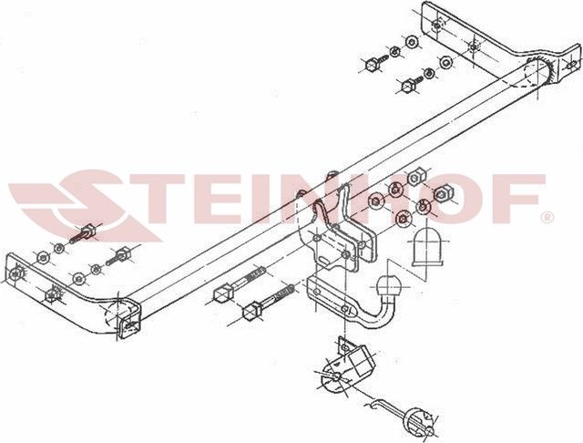 Фаркоп Steinhof для Volkswagen Passat B3 седан/универсал 1988-1993. Артикул V-098