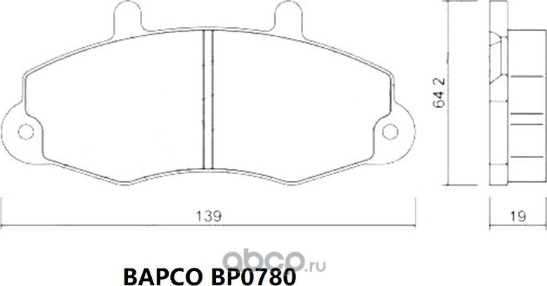 Колодки тормозные дисковые Ford Transit III (Bapco) Bapco. Артикул BP0780
