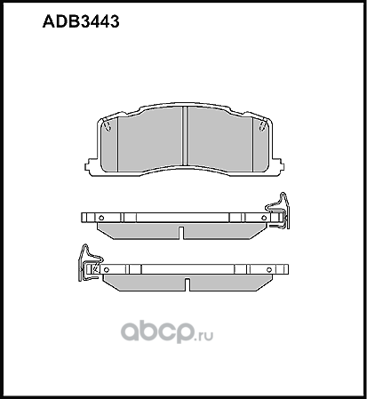 Колодки тормозные дисковые задние Allied Nippon ADB3443 Япония 1/16 компл Allied Nippon. Артикул ADB3443