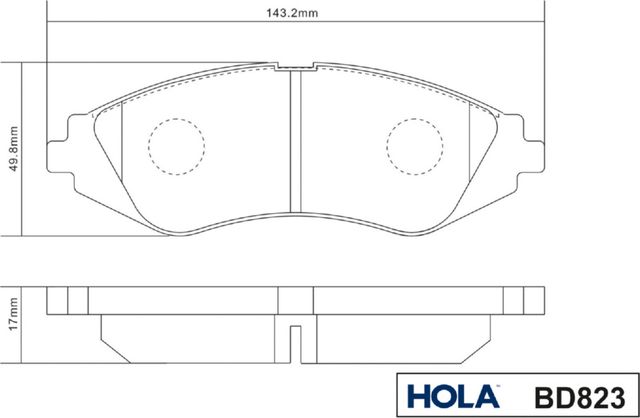 Тормозные колодки HOLA. Артикул BD823
