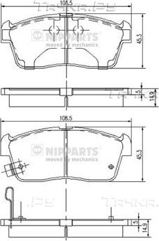 Тормозные колодки Nipparts передние для Suzuki Ignis II (HR) 2003-2008. Артикул J3608021