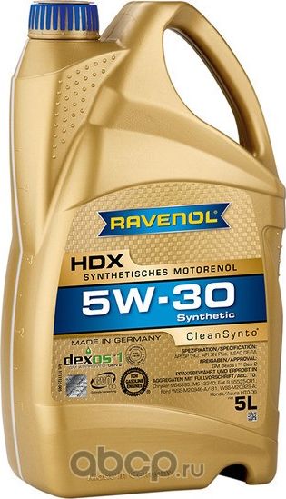 Масло моторное HDX 5W30 5л (Ravenol). Артикул 1111125005