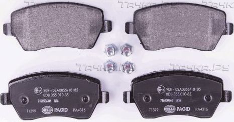 Тормозные колодки Hella передние для Nissan Note I 2006-2012. Артикул 8DB 355 010-851