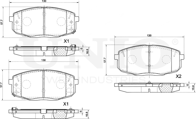 Колодки тормозные дисковые, комплект (Unio). Артикул BRP-20232