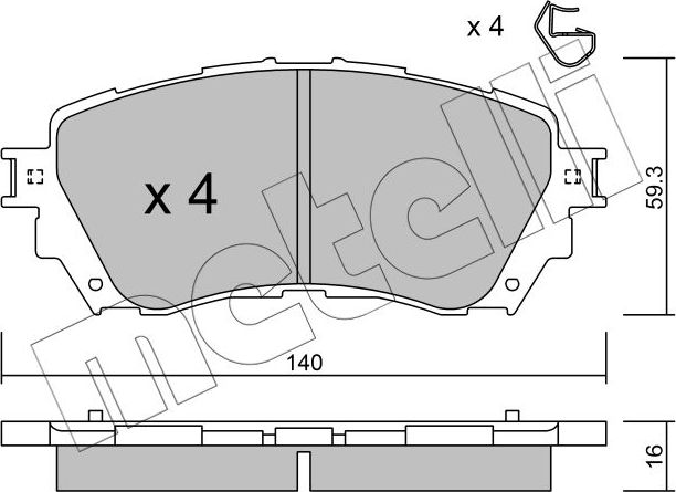 Тормозные колодки Metelli. Артикул 22-0994-0