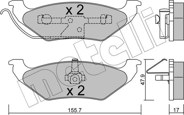 Тормозные колодки Metelli задние для Chrysler Voyager III 1997-2001. Артикул 22-0624-0