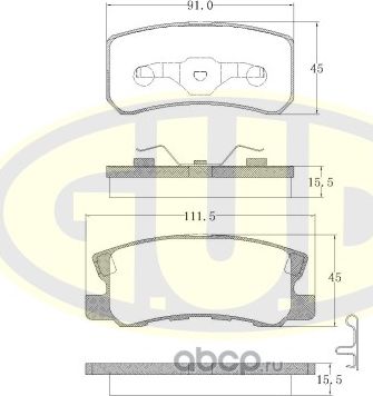 Тормозные колодки G.U.D.. Артикул GBP080302
