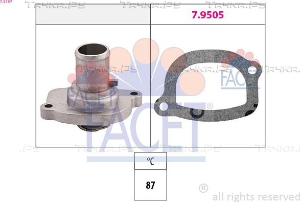 Термостат Facet Made in Italy - OE Equivalent для Fiat Bravo II 2008-2014. Артикул 7.8187