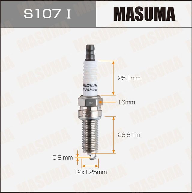 Свеча зажигания MASUMA IRIDIUM (LKR8GI-8). Артикул S107I