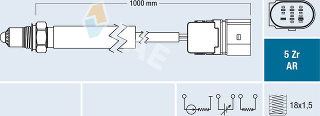 Лямбда-зонд (кислородный датчик) FAE. Артикул 75162