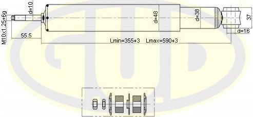 Амортизатор G.U.D.. Артикул GSA343282
