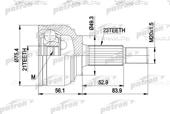 Шрус наружный (граната) Patron для Nissan Micra K12 2003-2010. Артикул PCV1442