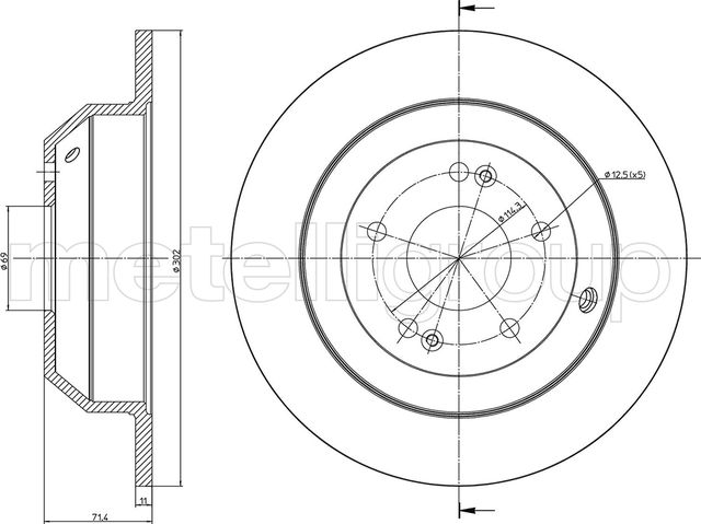 Тормозной диск Metelli. Артикул 23-1347C